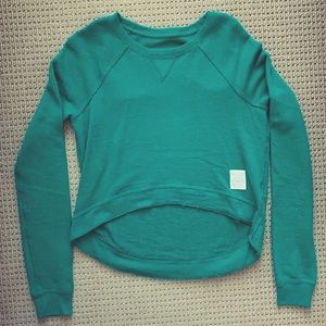 abercrombie and fitch high low green sweater